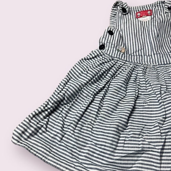 Baby Becassine French Blue And White Stripes Embroidered Dress Size 18 Months - Picture 2 of 11